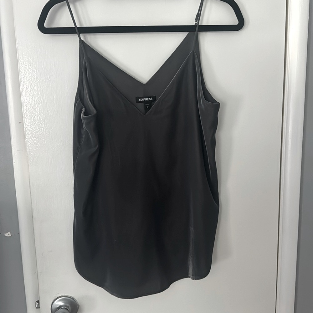 Velvet gray loose tank top